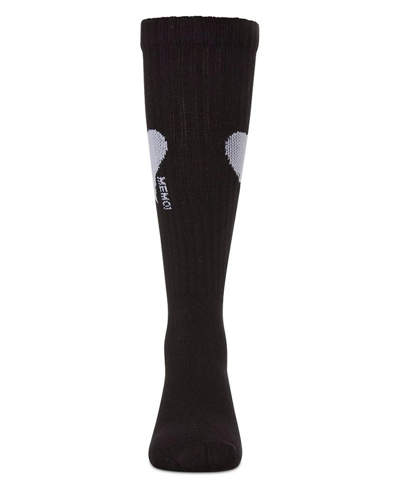 Memoi Big Girls Single Heart Logo Knee High Socks