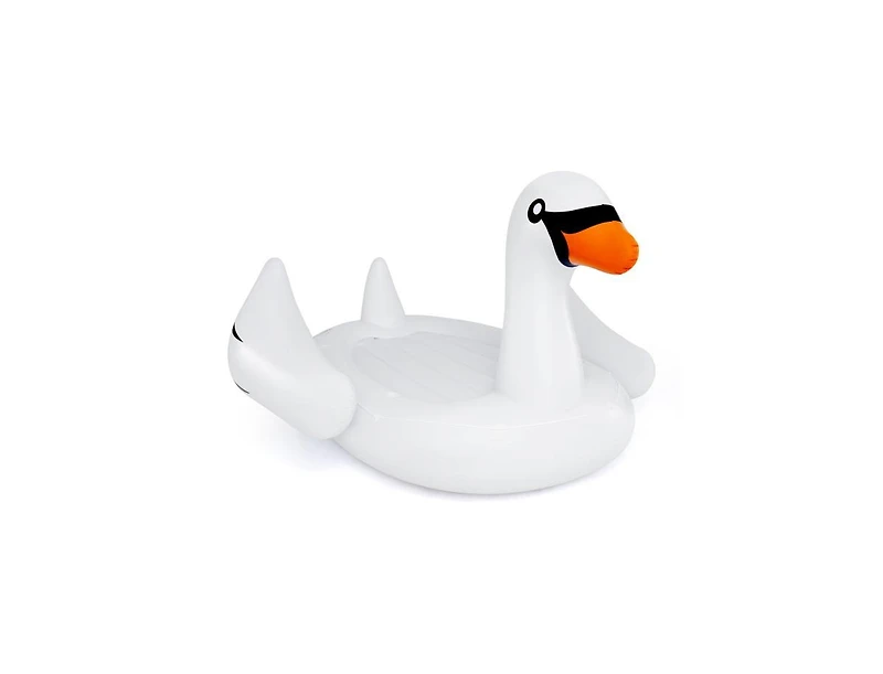 Giant Inflatable Swan Floating Island 4-Person Pool Float with 4 Cup Holders