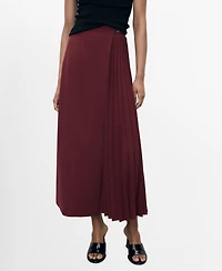 Mango Women's Pleated Crossover Skirt