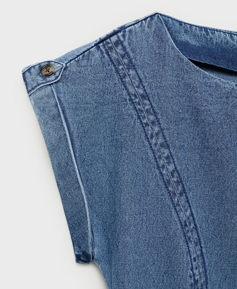 Mango Women's Seam Detail Denim Dress