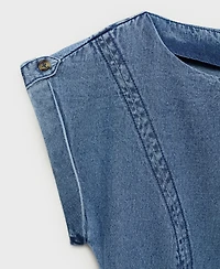 Mango Women's Seam Detail Denim Dress
