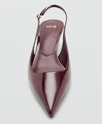 Mango Women's Kitten-Heel Patent Leather Shoes