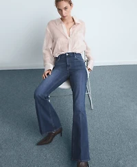 Mango Women's Violet Flared High-Rise Jeans