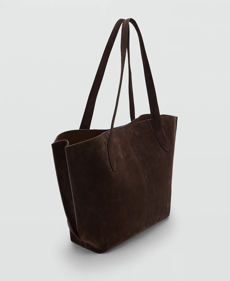 Mango Women's Suede Shopper Bag