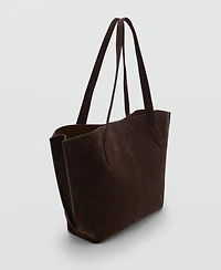 Mango Women's Suede Shopper Bag