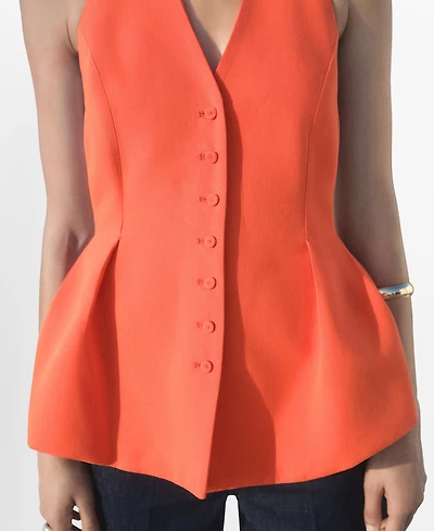 Mango Women's Halter-Neck Peplum Vest