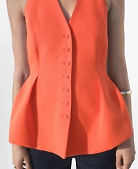 Mango Women's Halter-Neck Peplum Vest
