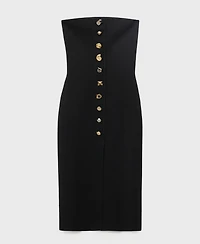 Mango Women's Jewel Buttons Strapless Dress