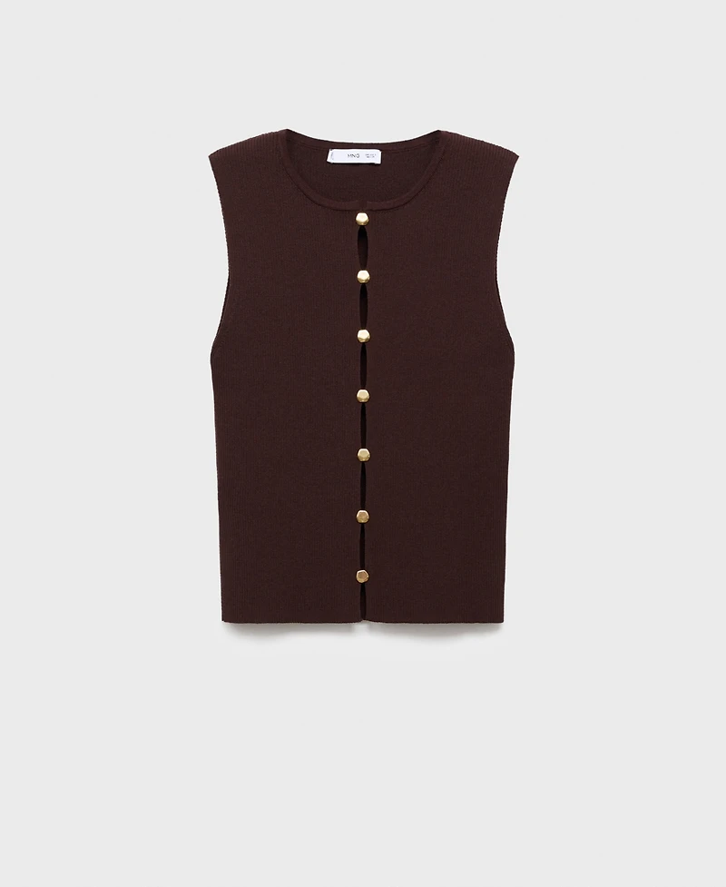 Mango Women's Slits Detail Knitted Vest