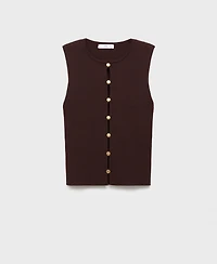 Mango Women's Slits Detail Knitted Vest