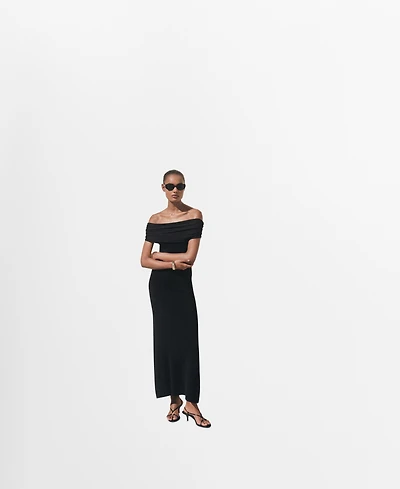 Mango Women's Strapless Knitted Dress