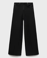 Mango Women's Wide Leg Mid-Rise Jeans
