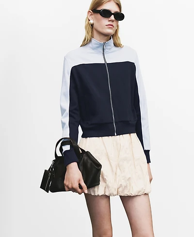 Mango Women's Two-Tone Fitted Jacket