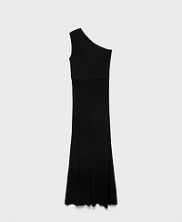 Mango Women's Asymmetrical Combined-Knit Dress