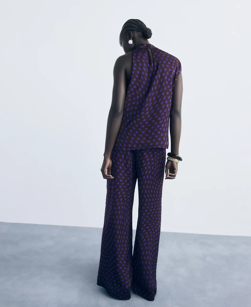Mango Women's Polka Dots Flare Pants