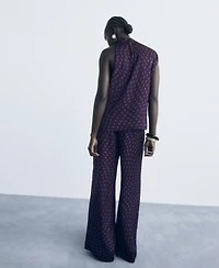 Mango Women's Polka Dots Flare Pants