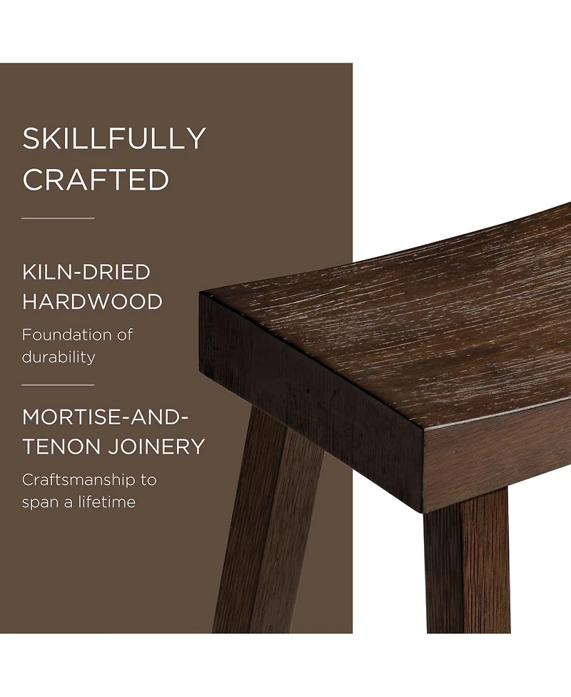Maven Lane Vincent Wooden Rustic Aesthetic Kitchen Bar Stool, set of 2
