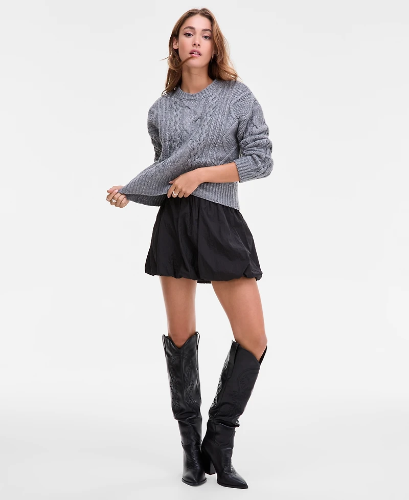 Bar Iii Women's Cropped Cable-Knit Sweater