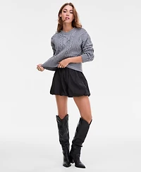 Bar Iii Women's Cropped Cable-Knit Sweater