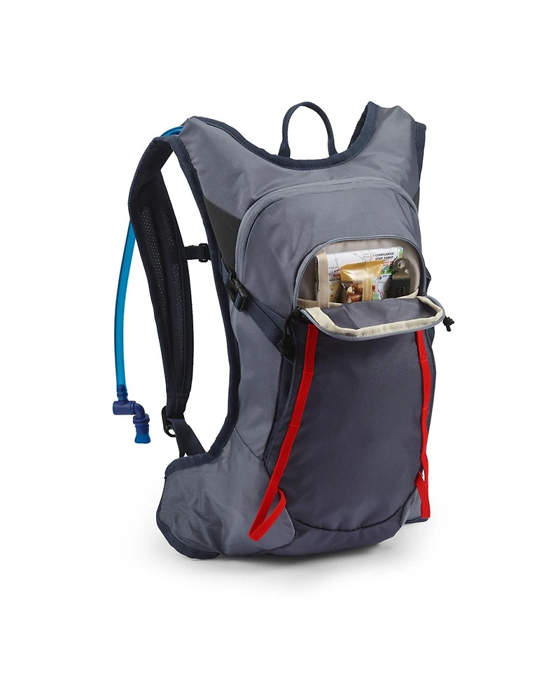 High Sierra Hydrahike 2.0 8L Hydration Water Backpack for Hiking, Gray & Red