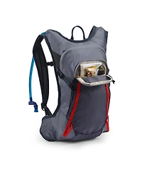 High Sierra Hydrahike 2.0 8L Hydration Water Backpack for Hiking, Gray & Red
