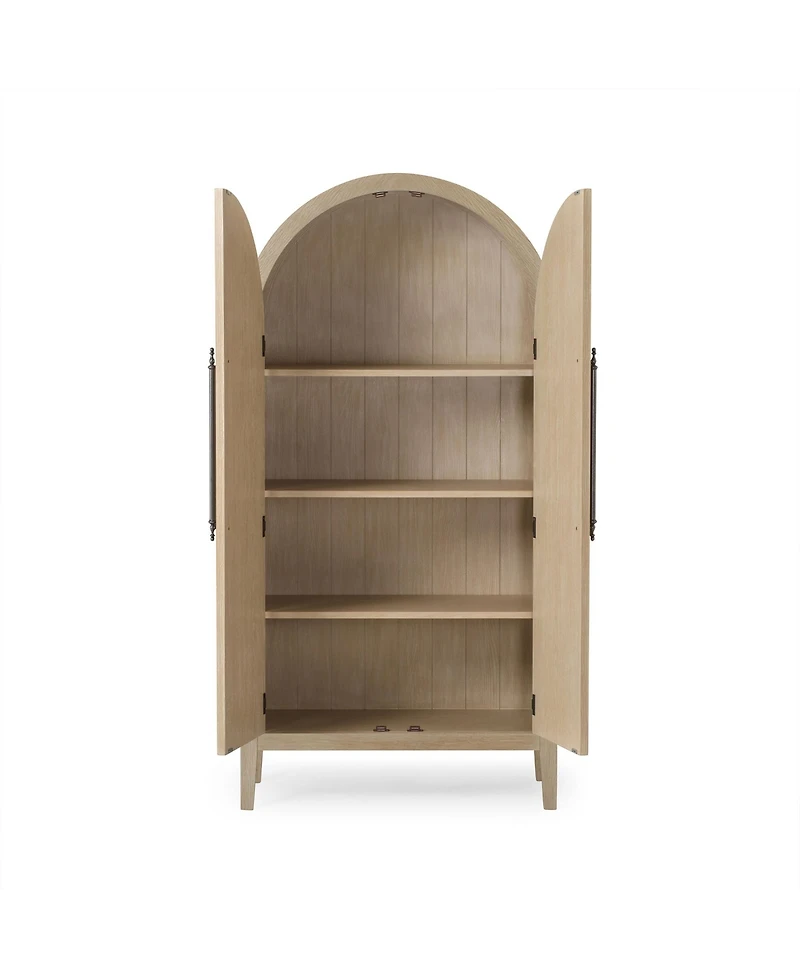 Maven Lane Selene Classical Wooden Cabinet in Antiqued White Finish