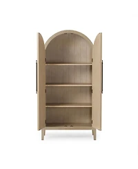 Maven Lane Selene Classical Wooden Cabinet in Antiqued White Finish