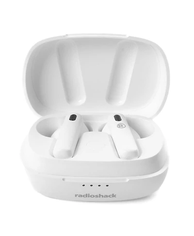 Radioshack True Wireless Headphones 400MAH Active Noise Cancelling IPX5 White 3304381