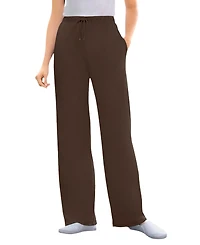 Woman Within Women's Tall Sport Knit Straight-Leg Pull-On Pants