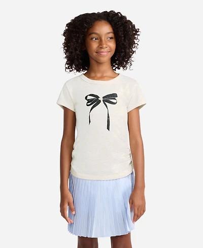 abercrombie kids Girls Pearl Bow Ruched T-Shirt