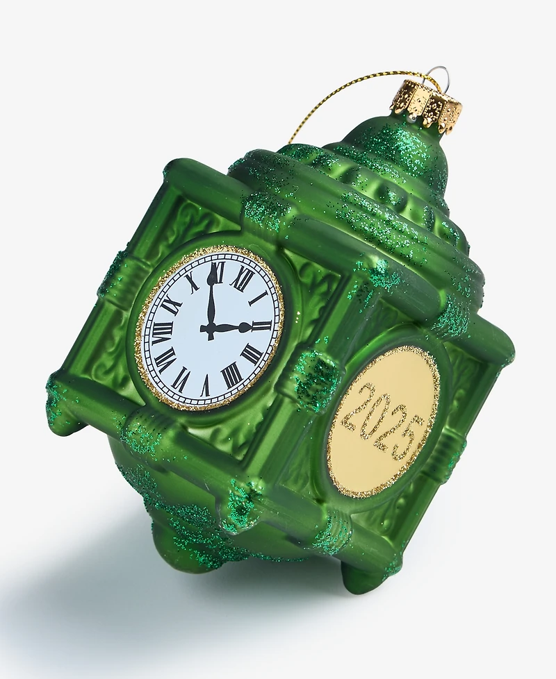 Holiday Lane Marshall Fields Green Clock Ornament, Macy's Exclusive
