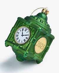 Holiday Lane Marshall Fields Green Clock Ornament, Macy's Exclusive