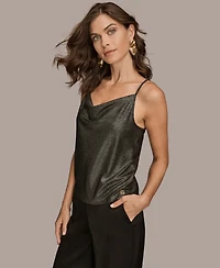 Donna Karan New York Petite Cowl-Neck Metallic Camisole