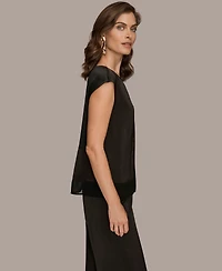 Donna Karan New York Women's Cap Sleeve Scoop Neck Top