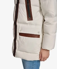 Andrew Marc Black Label Women's Dutton Aviator Mixed Media Puffer