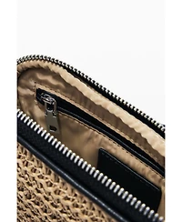 Desigual Women's Medium raffia crossbody purse