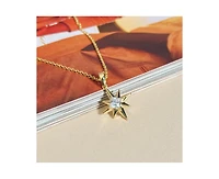 North Star Pendant Necklace in 14K Gold Over Sterling Silver