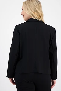 Anne Klein Plus Notched Collar Cropped Moto Jacket