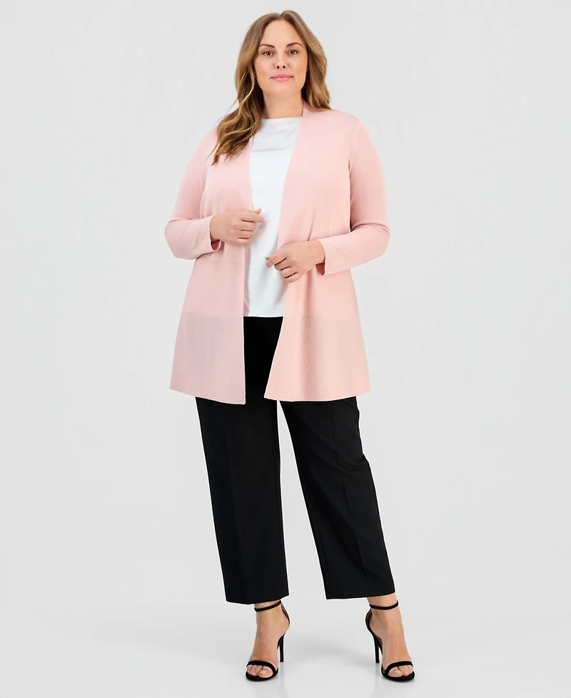 Anne Klein Plus Montery Open-Front Cardigan Sweater