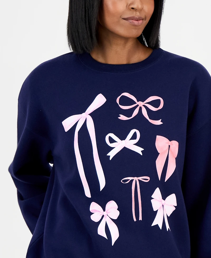 Self Esteem Juniors' Bow Graphic-Print Sweatshirt