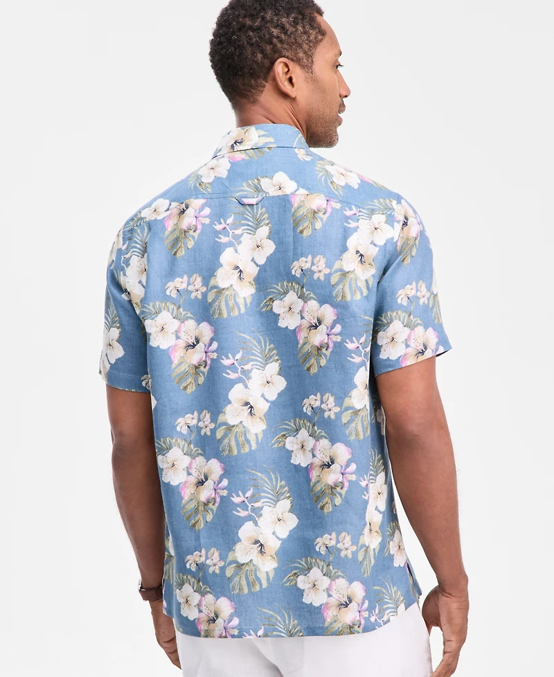 Club Room Men's Casa Regular-Fit Floral Button-Down Linen Shirt, Macy's Exclusive
