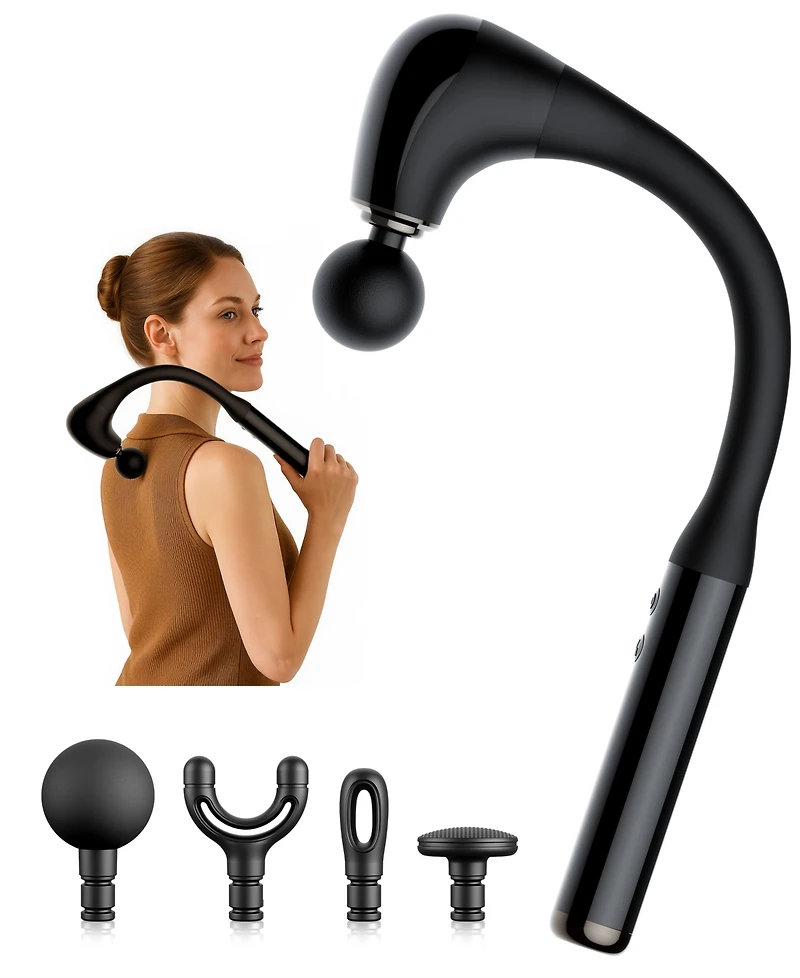 Sugift Ergonomic Long Handle Massage Gun Ultra-Quiet Deep Tissue with 5-Speed Control