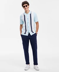 Club Room Men's Cotton Striped Button Polo Sweater, Macy's Exclusive