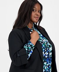 Ak Anne Klein Plus Shawl-Collar 3/4-Sleeve Blazer