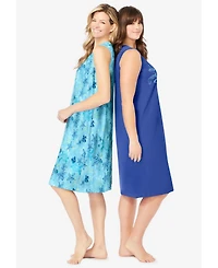 Dreams & Co. Women's 2-Pack Sleeveless Sleepshirt