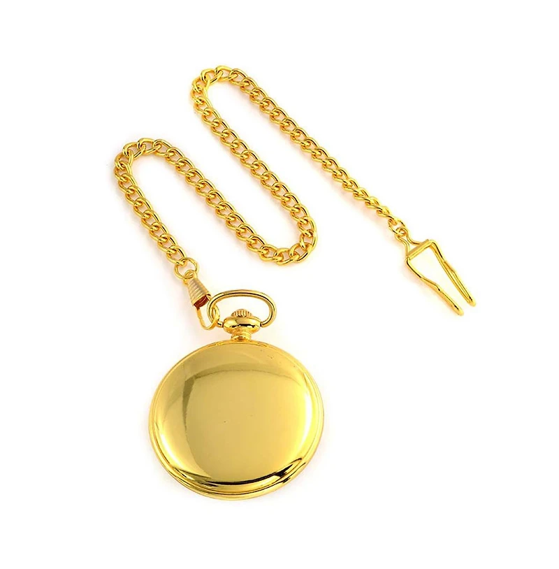Bling Jewelry Fireman Firefighter Fire Truck Pocket Watch Two Tone Red Gold Plated With Long Pocket Chain