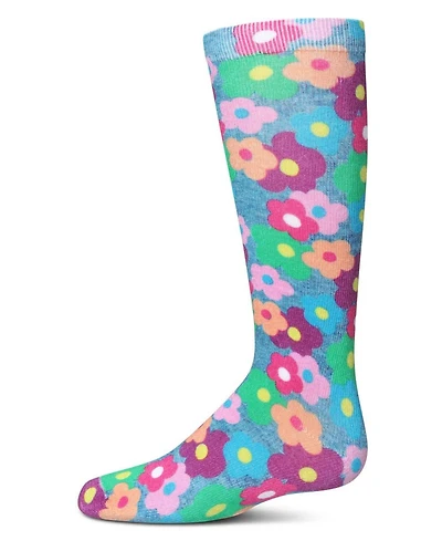 Memoi Girl's Mj Floral Cotton Blend Knee High Socks