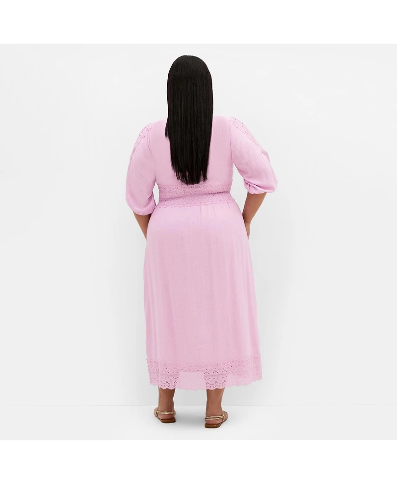 City Chic Women's Plus Belle V Neck Midi Dress