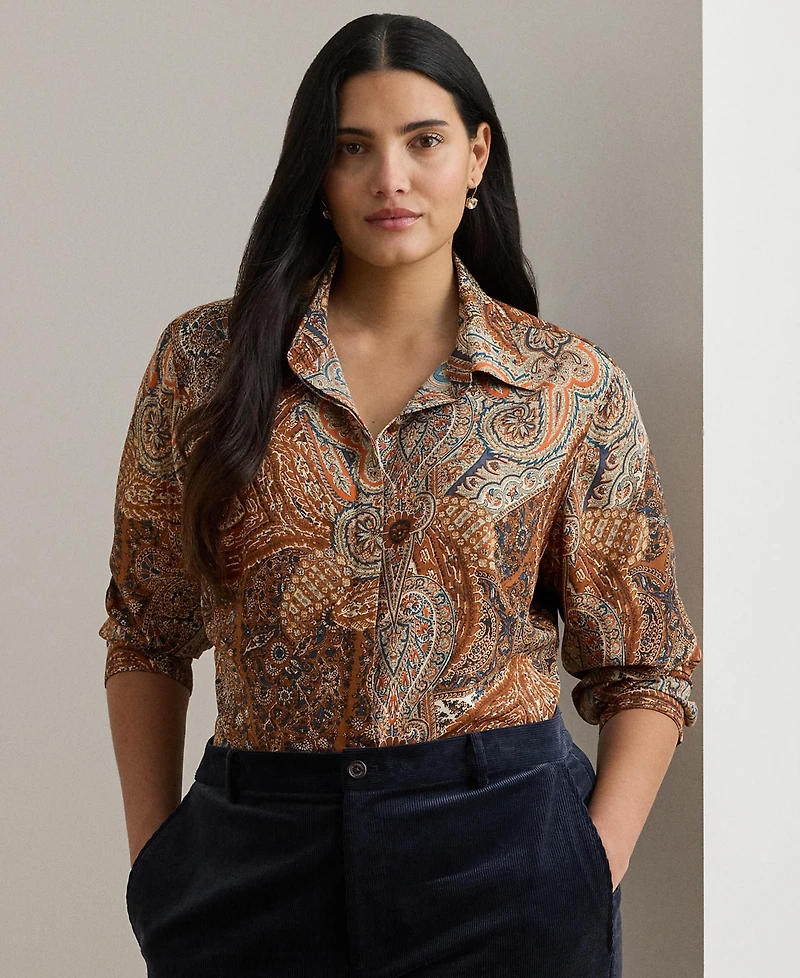 Lauren Ralph Plus Paisley Shirt