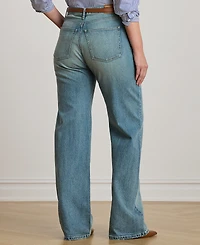 Lauren Ralph Plus High-Rise Wide-Leg Jeans